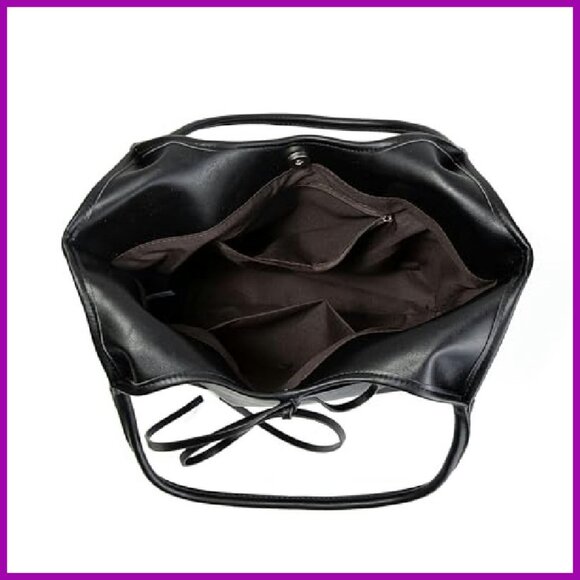 Large Capacity Vintage French Bow Tote Bag Hobo Shoulder Purse Satchel - Picture 5 of 8